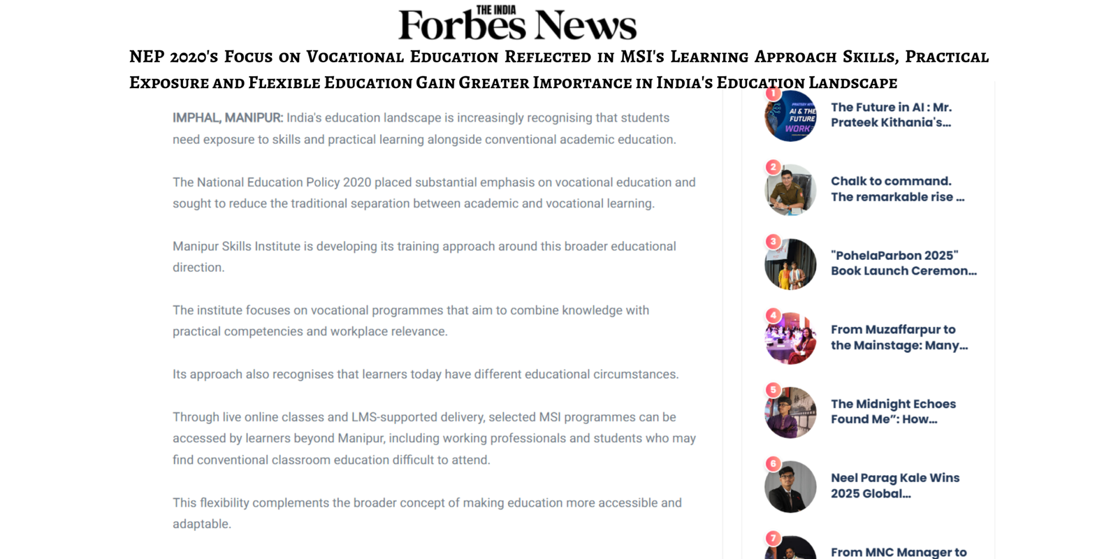 NEP 2020 vocational education